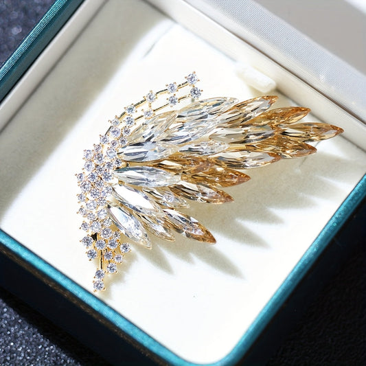 Fashionable Insect Pin - Stylish Gradient Crystal Butterfly Brooch, Unique Accessory