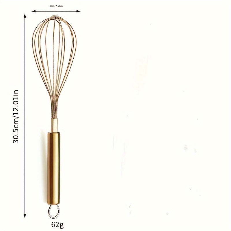 Essential Kitchen Gadget: Stainless Steel Manual Whisk for Baking, Mixing, and Creating Creamy Textures - No Electricity Required