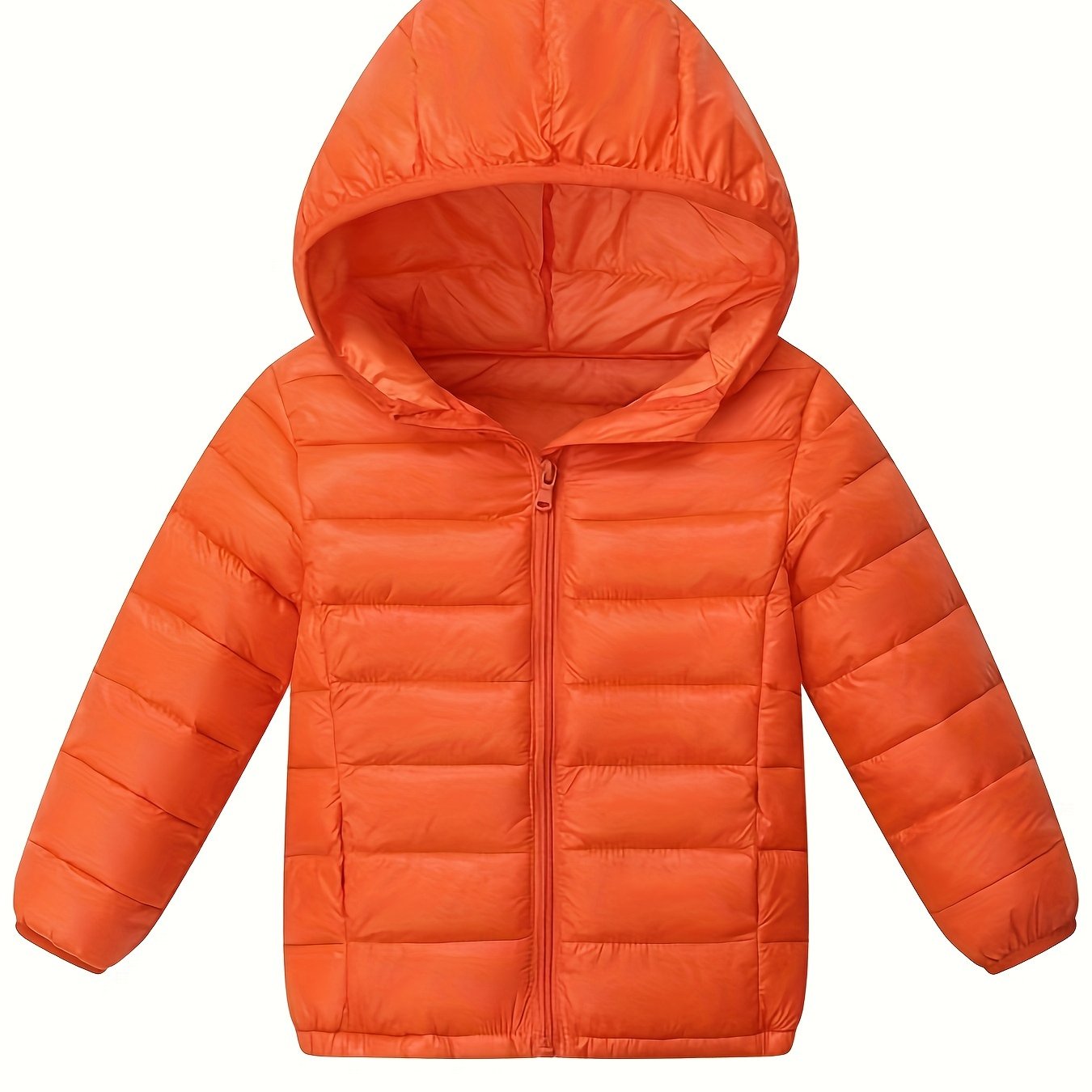 Youth's lightweight hooded jacket in solid color, ideal for fall and winter.