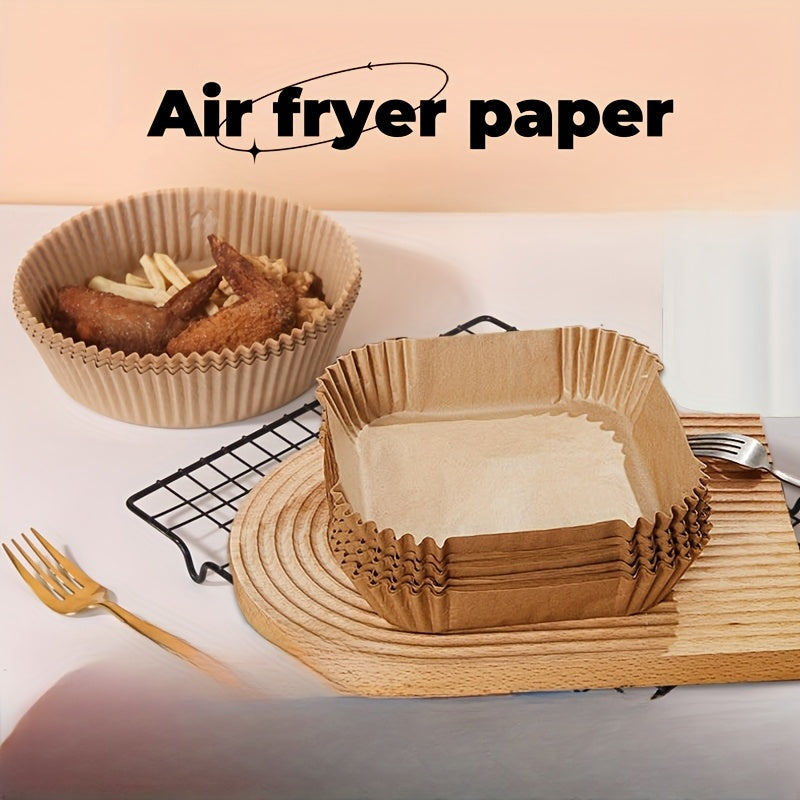 Set of 100 Non-Stick Disposable Parchment Paper Liners for Air Fryers, Fits Most Models, Oil-Proof Sheets for Baking and Frying, Ideal for Thanksgiving, Halloween, Easter, and Hanukkah