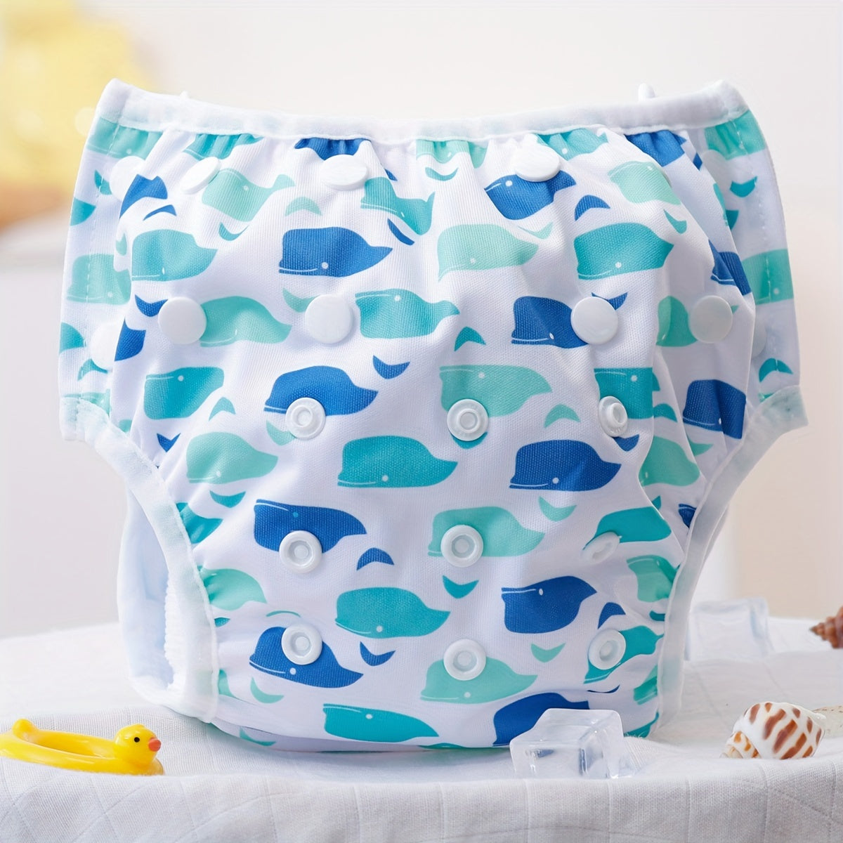 Soft, breathable, and waterproof swim wear for babies and newborns. These adjustable, easy-wash swim diapers are reusable for convenient and eco-friendly use.