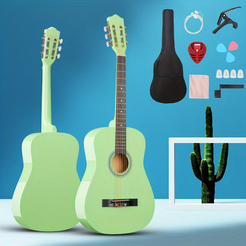 30/38 Inch Classical Acoustic Guitar Kit for Adults and Teens, Includes Picks, Bag, Case, and Accessories - Perfect for Beginners.