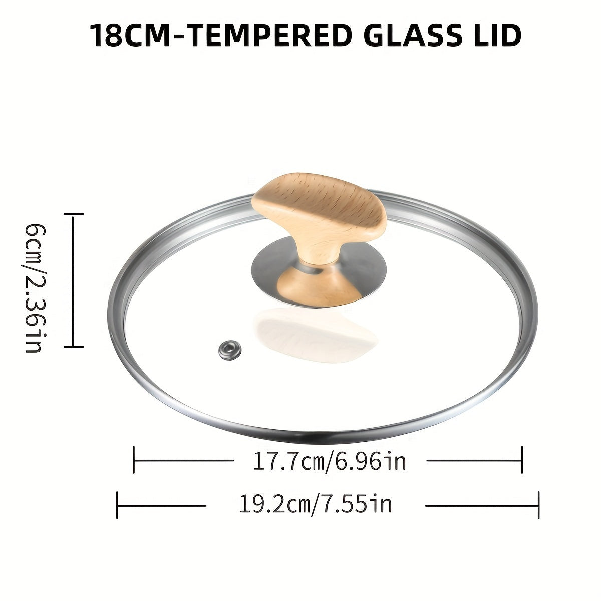 1 piece of Snow Pan Lid made of glass and stainless steel, suitable for covering soup pots and boiled pots. This household item is a tempered glass cover that is perfect for kitchen supplies and can be used as a cookware accessory.