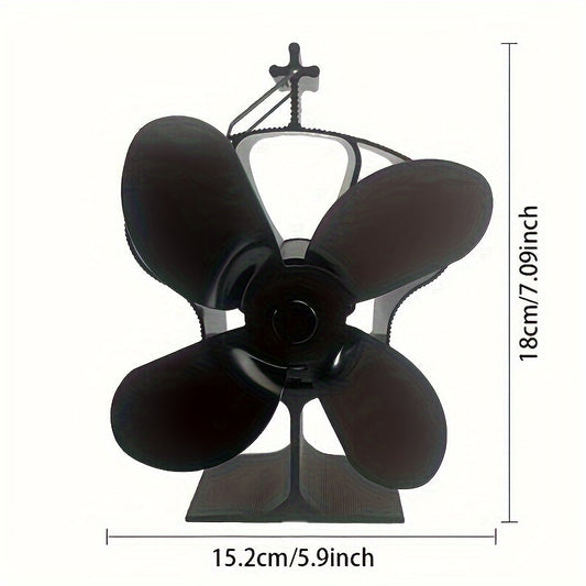 1 piece of the 4-Blade Mini Fireplace Fan featuring a Crown Top, Bracket Base, and Anti-Scald Hanging Hook. This Heat Powered Stove Fan is ideal for use with Wood, Log Burners, and Fireplaces. A must-have for your kitchen supplies.