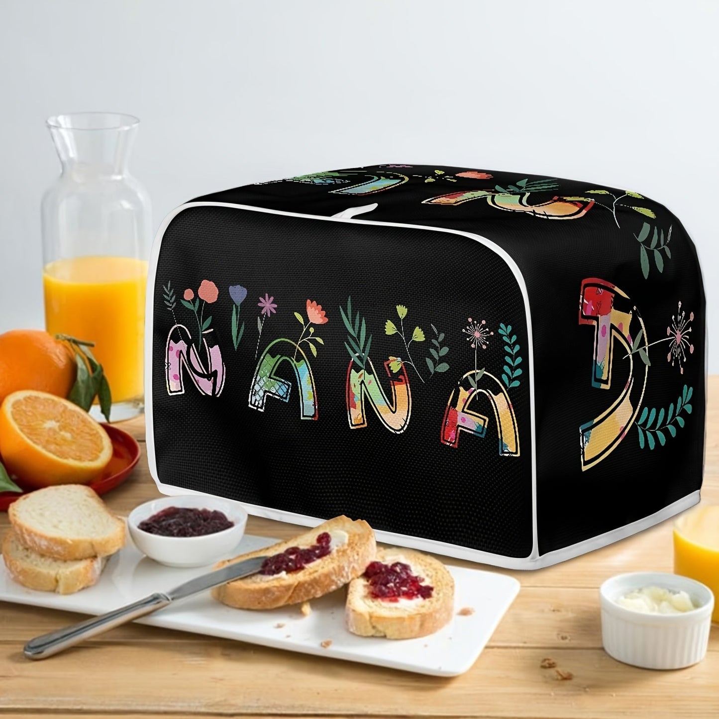 Protect your small appliance and enhance your kitchen decor with this 1pc Classic letter print Toaster Cover. Designed for 2 Slice Wide Slot toasters, this cover provides dustproof, fingerprint, and grease protection. It is machine washable, making it