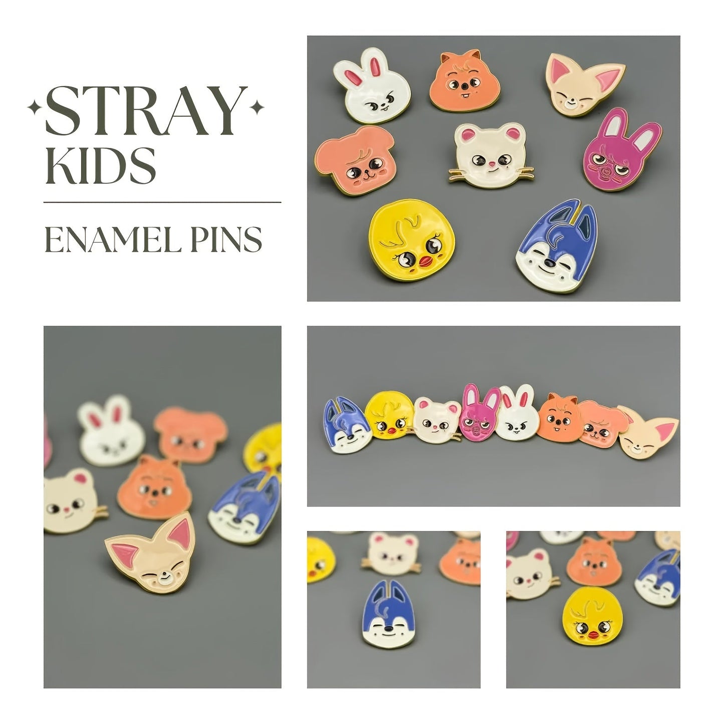 Kpop Stray Skzoo Alloy Pin, Lapel Pin Accessories for Backpack Badge Hat Bag Gift, perfect for Christmas or Halloween present.