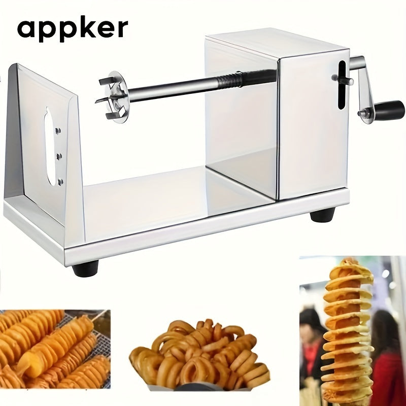 Stainless Steel Manual Potato Tower Machine with Hand Crank