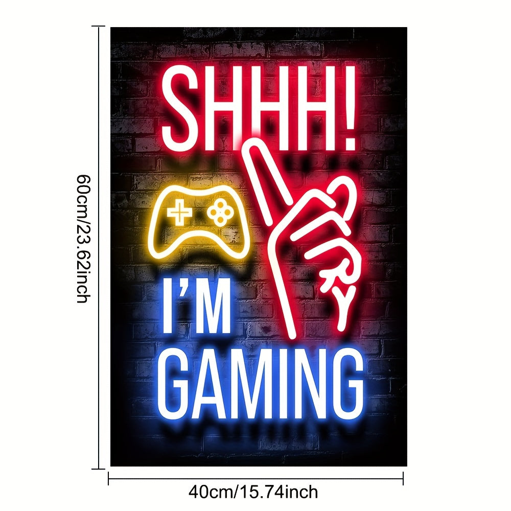 Neon game poster for electronic sports room, game hall, and boys' bedroom - ideal wall decor for gamers.