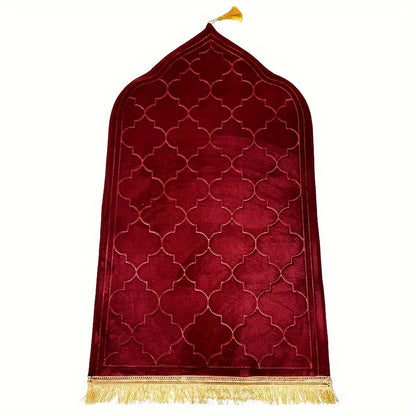 Premium outdoor prayer mat with tassel design - non-slip, durable, and comfortable for home and garden decor.