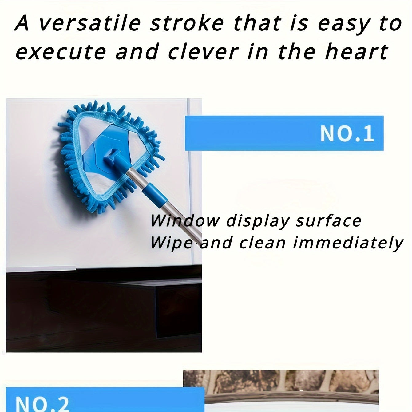 Telescopic Triangle Cleaning Mop - The Ultimate Multi-Surface Dust Removal Tool with a Long Handle and No Dead Corner, Made of Durable Plastic for Every Area of Your Home and Car