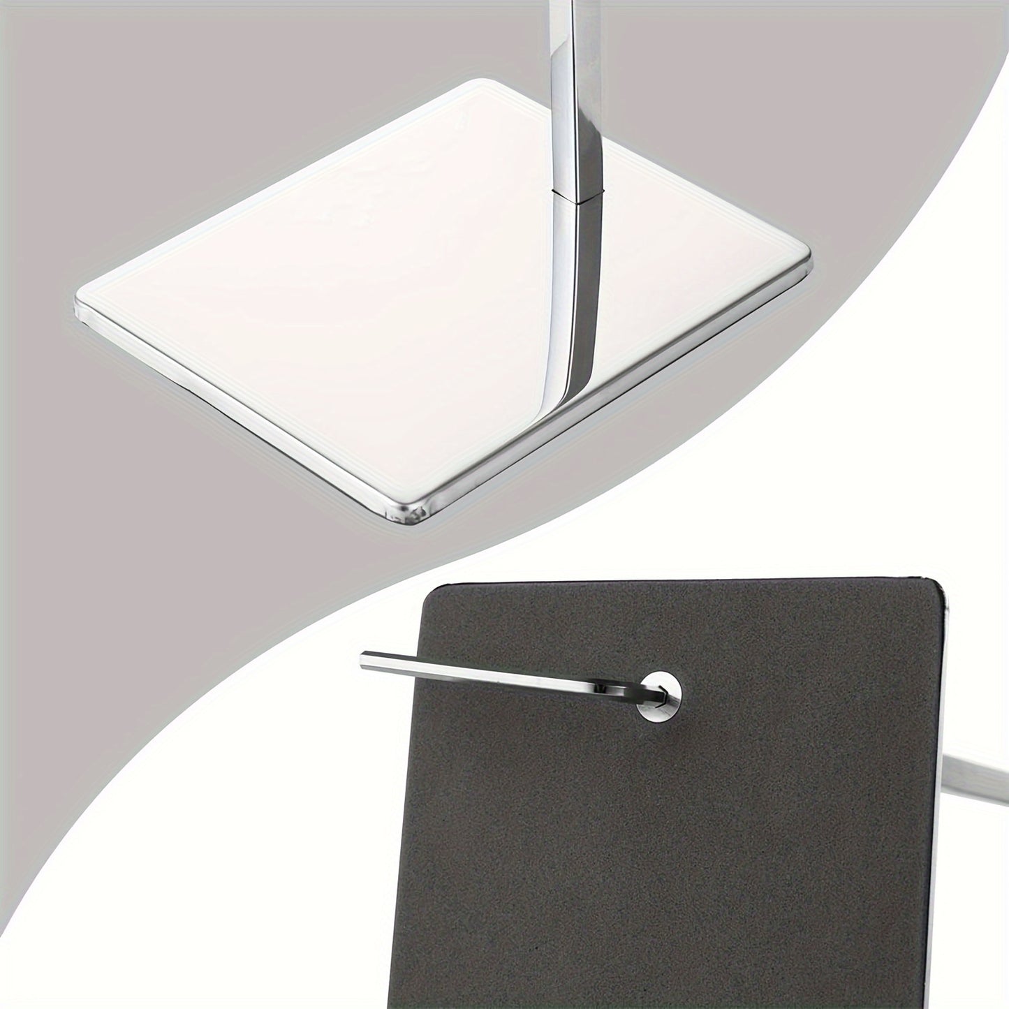 Adjustable hanging bag display rack made of stainless steel for clothing and wallets.