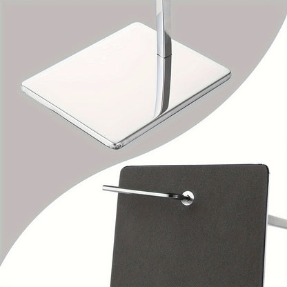 Adjustable hanging bag display rack made of stainless steel for clothing and wallets.