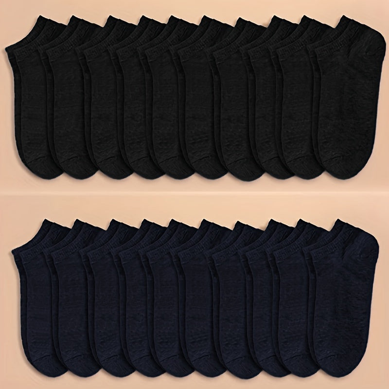 10/20/40 Pairs of comfortable and breathable crew ankle socks for women.