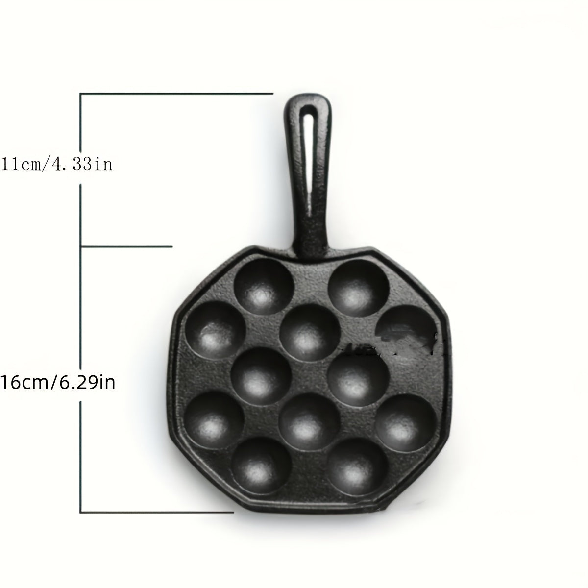 Get perfect takoyaki and poffertjes with our durable cast iron pan! This non-stick octopus ball maker and quail egg mold comes with a sturdy handle for easy use. Remember to hand wash only for best results - ideal for authentic Japanese and Dutch