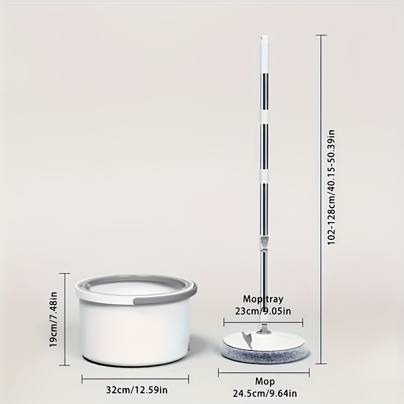 Barcha Maqsadlar Uchun Tozalash To'plami: Oq va Kulrangda Qiyshayadigan Mop Chek Kit, Uzaytiriladigan Tutqich, 360° Aylanadigan Bosh, Ikki Suv Bo'limi va 2 Ta Pad - Har qanday Pol Yuzasini Tozalash Uchun Ideal