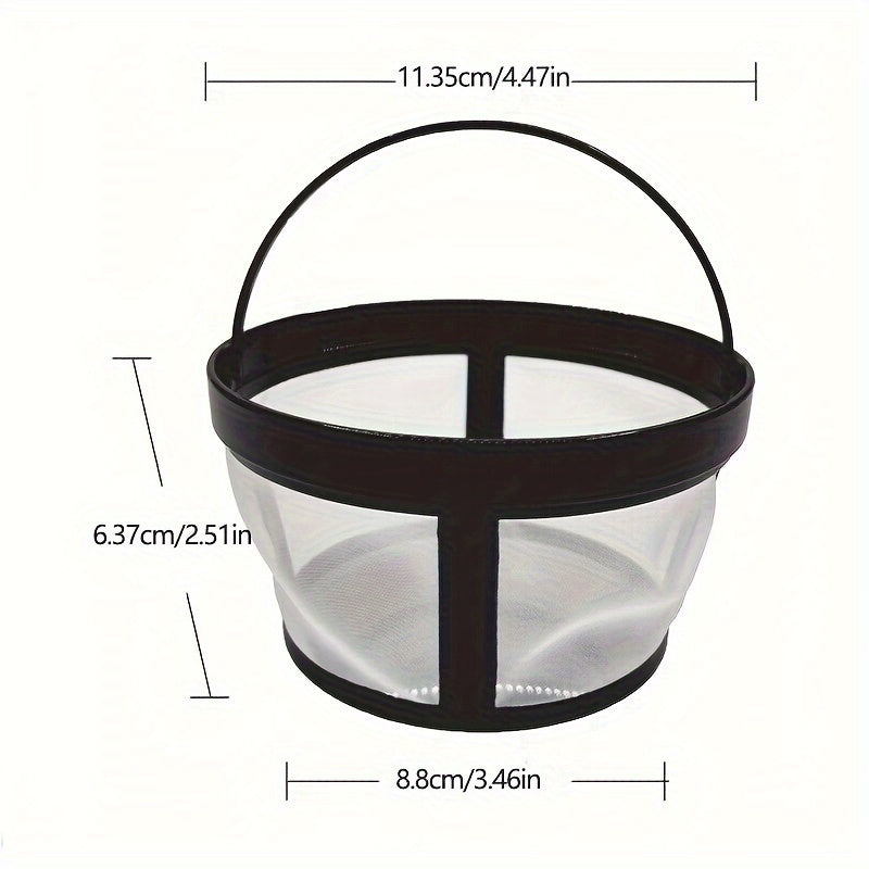 Durable Nylon Coffee Filter Basket with Handle, Polypropylene Cone Drip Coffeemaker Mesh Filter - Fits Manual Pour Over Systems