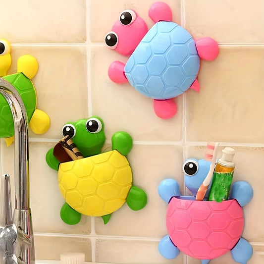 Turtle design suction cup toothbrush holder, great for Halloween and Christmas decorations.