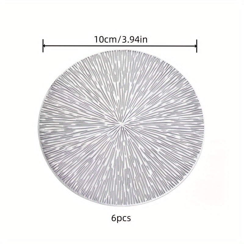 6 шт. Креативные подставки под горячее в виде фейерверков - ПВХ, 10,16 см, washable, многоразовые, нескользящие, теплоизоляция - Идеально для кофе, вина, чайных чашек, домашнего фестивального декора