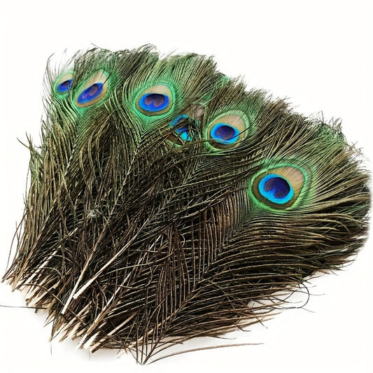 20 pieces of faux peacock feathers for DIY home decorations, hats, earrings, and ornaments. Accessorize with style!