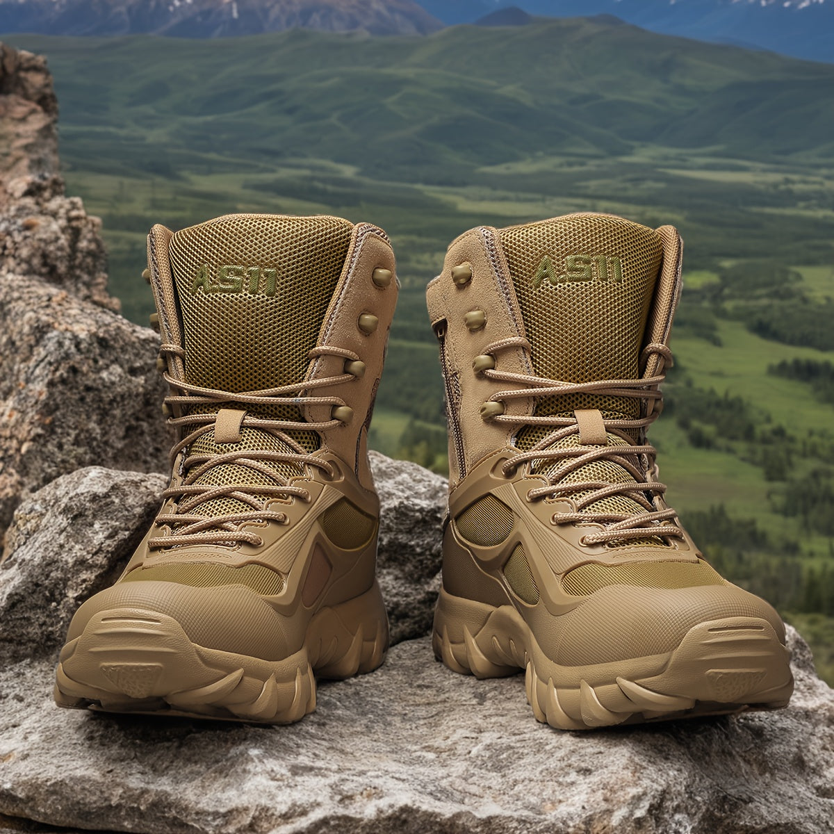 Sturdy Men's Hiking Boots with Breathable, Shock-Absorbing Design for Outdoor and Casual Use