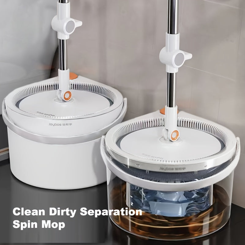 The Spin Mop Set comes with 6 cloths and a bucket, making hand washing unnecessary. It has a convenient press and spin mechanism, perfect for cleaning bedrooms, kitchens, bathrooms, and beyond.