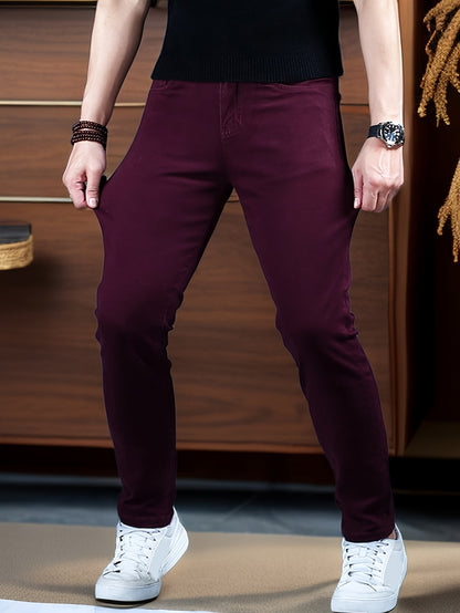 Men's Casual Skinny Fit Jeans, a versatile classic denim pant for all seasons.