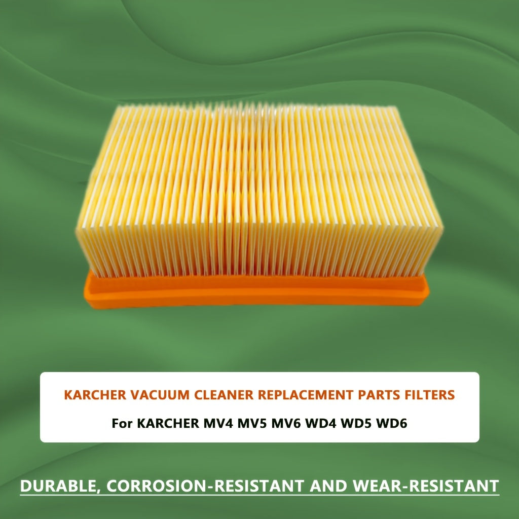 Flat-pleated filter compatible with Karcher MV4/MV5/MV6 & WD4/WD5/WD6 - Long-lasting and simple to replace, suitable for both wet and dry vacuum cleaners, INT