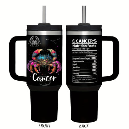 40oz zanglamas po'latdan yasalgan Zodiac Tumbler tutqichi va solg'ich bilan - Tug'ilgan kunlar, Rojdestvo va Sevgi kuni uchun mukammal sovg'a - Oqmas, BPA-free astrologiya qahva kubogi erkaklar va ayollar uchun