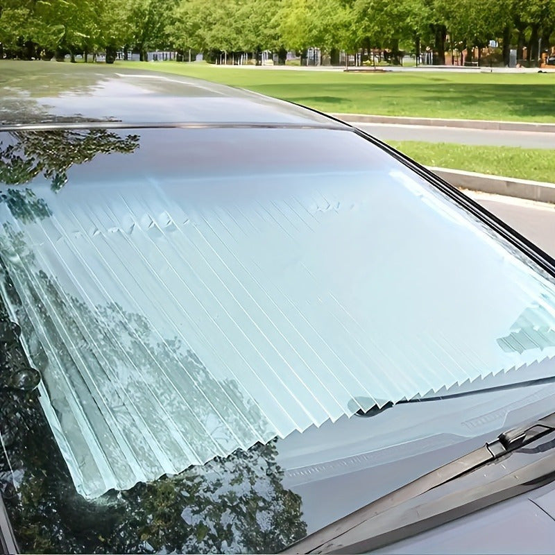 Simple installation retractable car sunshade, UV resistant and heat-insulating, adhesive curtains