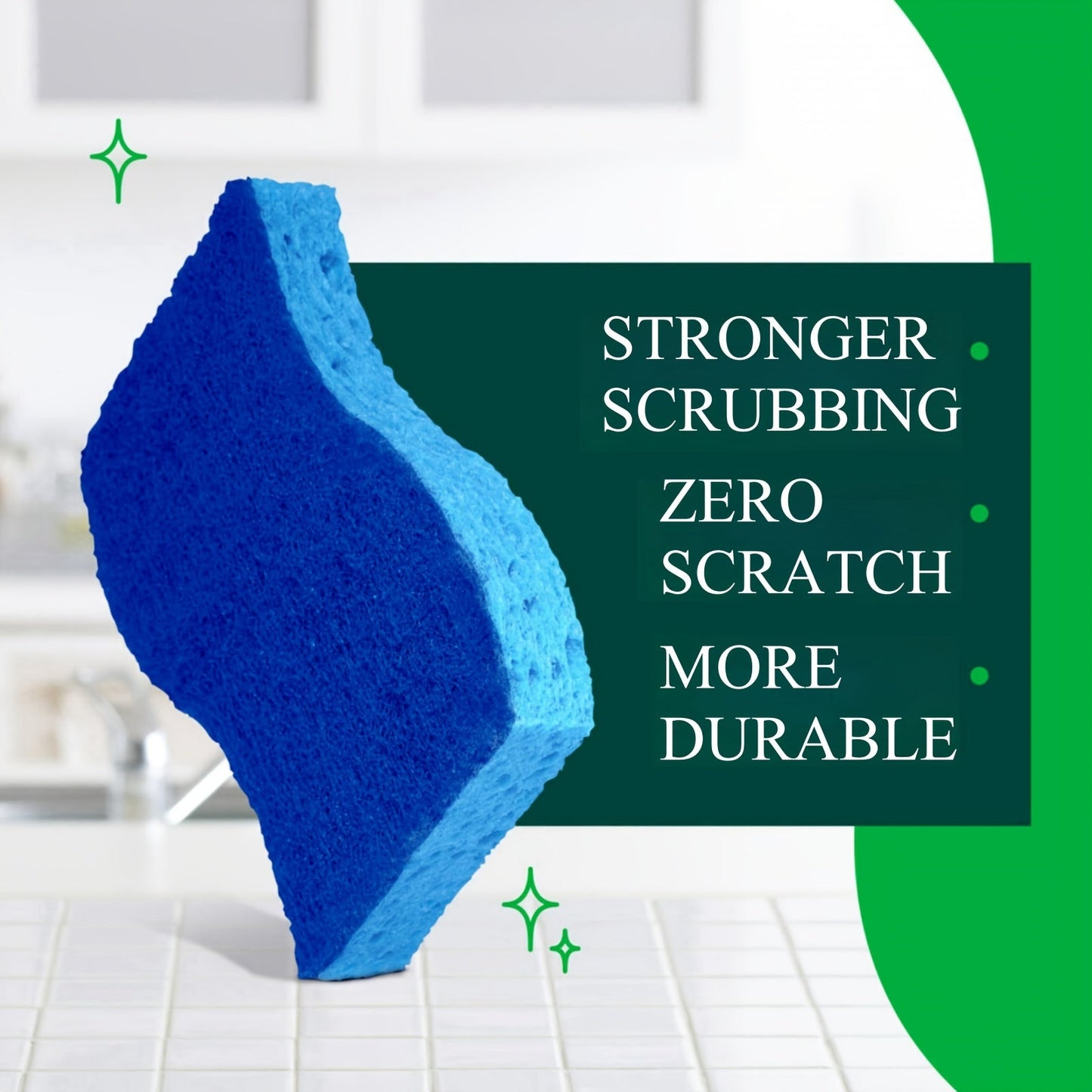 Multipack of 4, 6, or 12 Zero Scratch Scrubbing Sponges - Perfect for Washing Dishes, Cleaning Kitchen and Bathroom Surfaces. Safe for Non-Stick Cookware, Multi-Purpose Household Cleaning Pads. Double-Sided Design for Maximum Absorbency and Scratch-Free