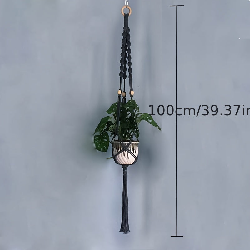 2 Pack Macrame handmade plant hanger for indoor pots, perfect for climbing plants.