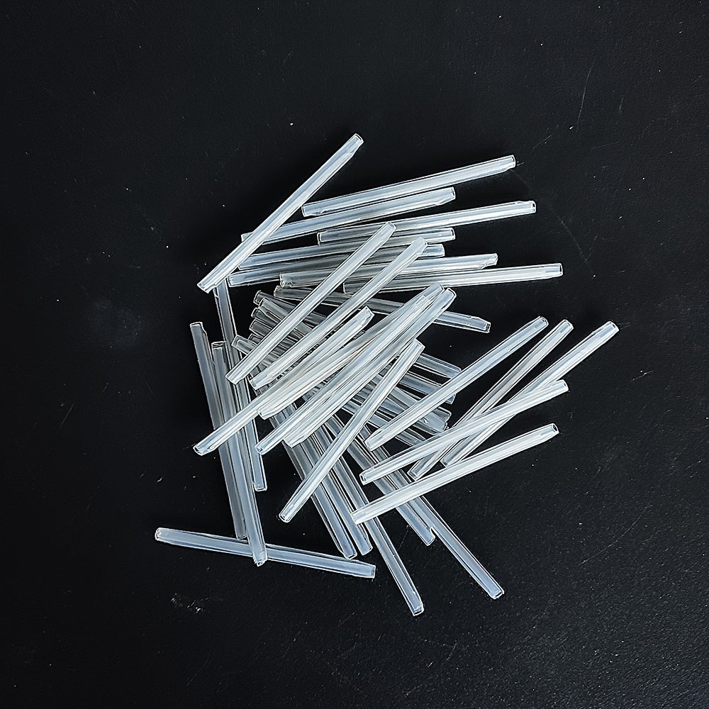 100pcs of 6cm clear fiber optic heat shrink tubing with a single core protective sleeve for fiber optic connections. 1.5mm inner diameter, made of PE material. Durable and flexible design