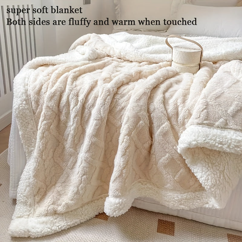 One Piece Ultra Cozy Soft Blanket with Double-sided Plush for Maximum Comfort and Warmth, Ideal for Sofas and Multi-functional Use