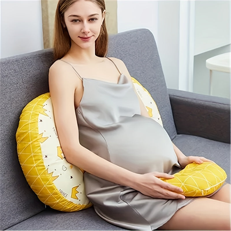 Soft Cotton Pregnancy Cushion with Adjustable U-Shaped Design for Whole Body Support - Washable, Lumbar & Belly Support for Sleep - Suitable for Adults 14 & Up