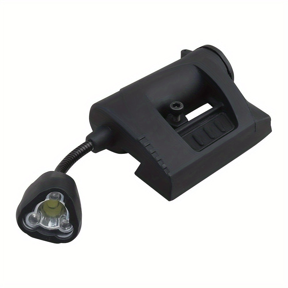 High-powered LED helmet light with clip-on mount for hunting, cycling, and fishing with red, green, and infrared night vision modes and long battery life.