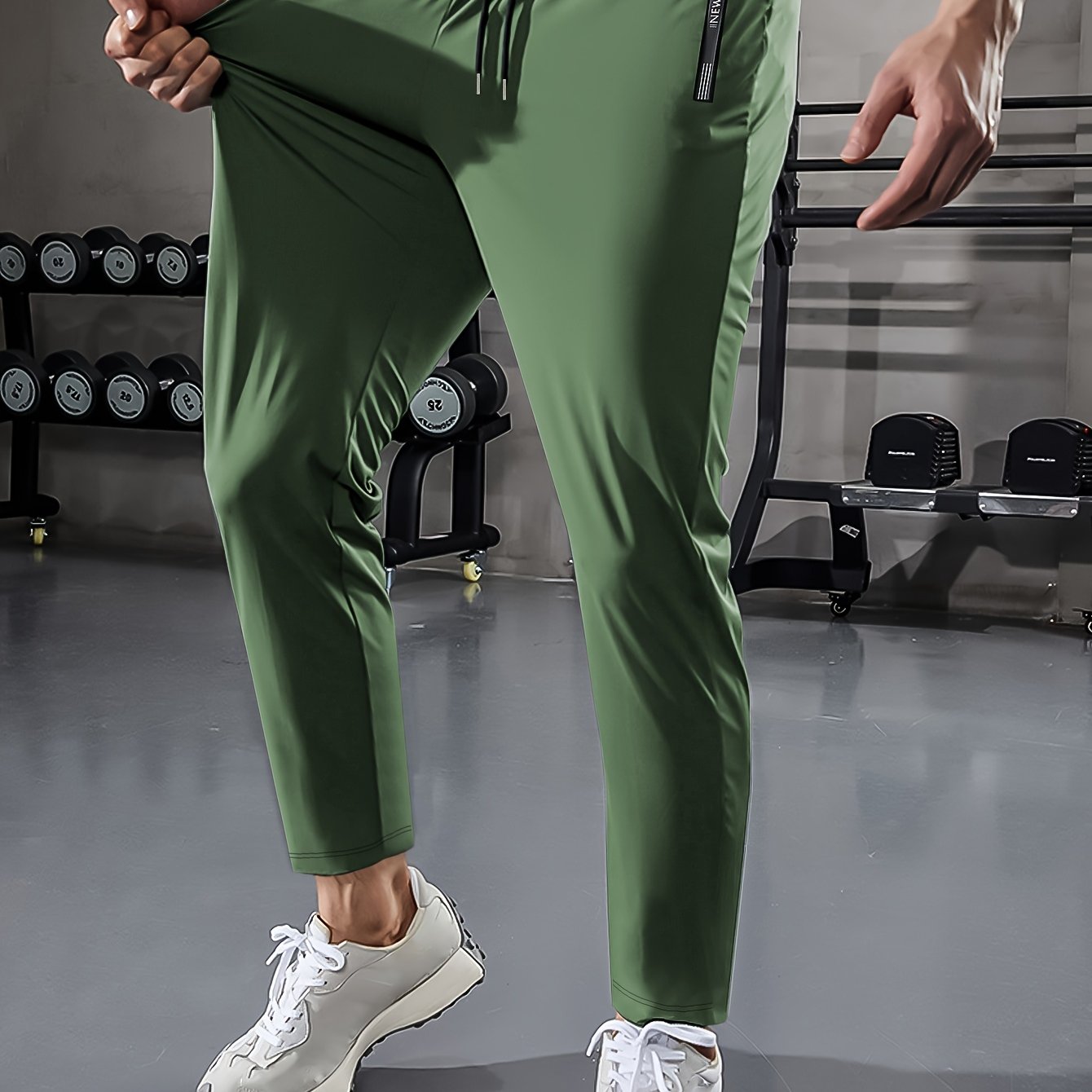 Men's Summer Joggers with high-elasticity fabric, drawstring waist, and zippered pockets - perfect for daily wear, outdoor jogging, and gym sessions.