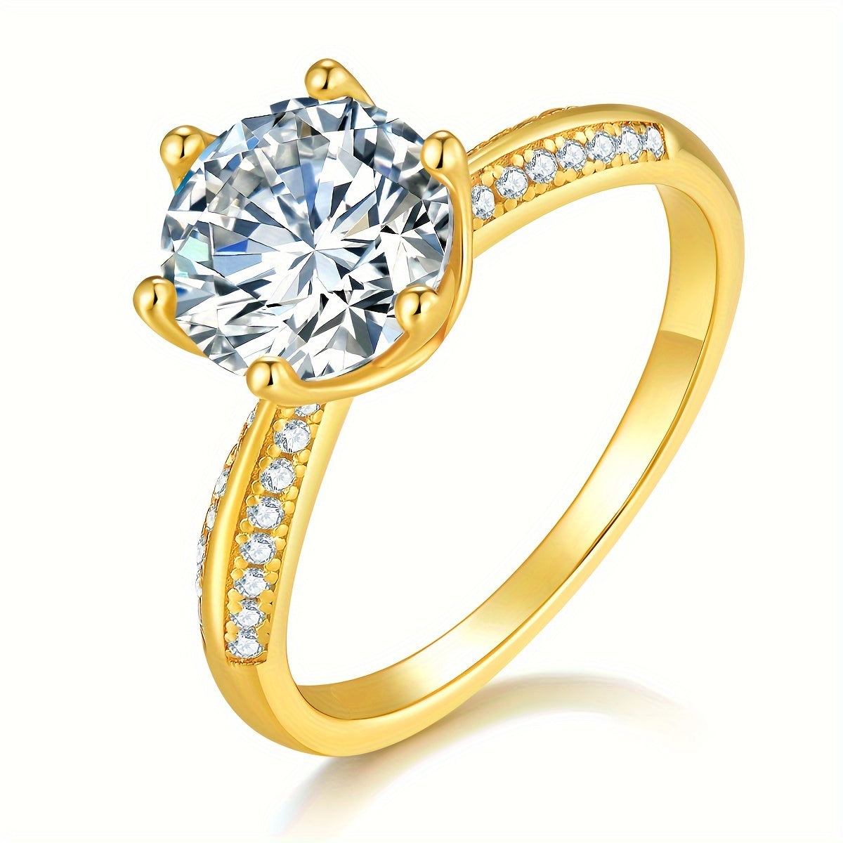 Beautiful and elegant, this S925 silvery half wall engagement ring is the perfect addition to any fashion party. The ring, plated with 18K gold, makes for a stunning holiday gift for Valentine's Day or an anniversary. It is a thoughtful present for