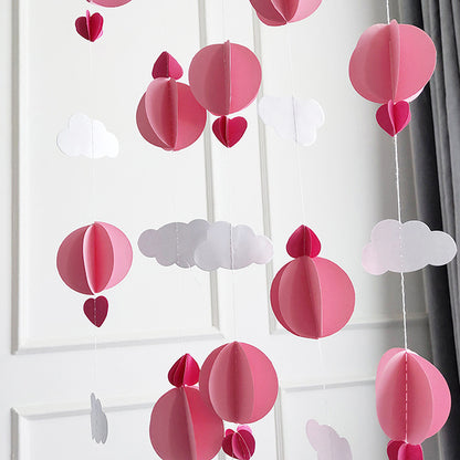 3D paper heart cloud flower decoration