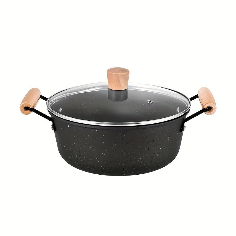 YumiPLUS Cast Iron Cookware Set - Includes 3pcs Non-Stick Skillet, Soup Pot & Frying Pan Combo with Flat Bottom, Perfect for Gifting and Promotions