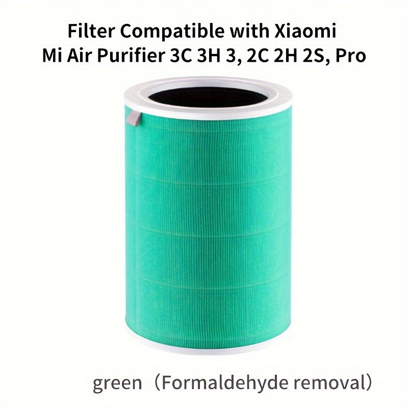 True HEPA Air Filter for Xiaomi Mi Air Purifier, Compatible with various Mi models, includes H13 pre-filter, activated carbon, 3-layer filter, RFID block, made of PET material, no power required, ideal for office and kitchen use.