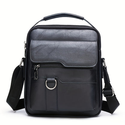 Men's Casual Shoulder Bag, Large Capacity Waterproof PU Crossbody Bag, Fashionable and Versatile.