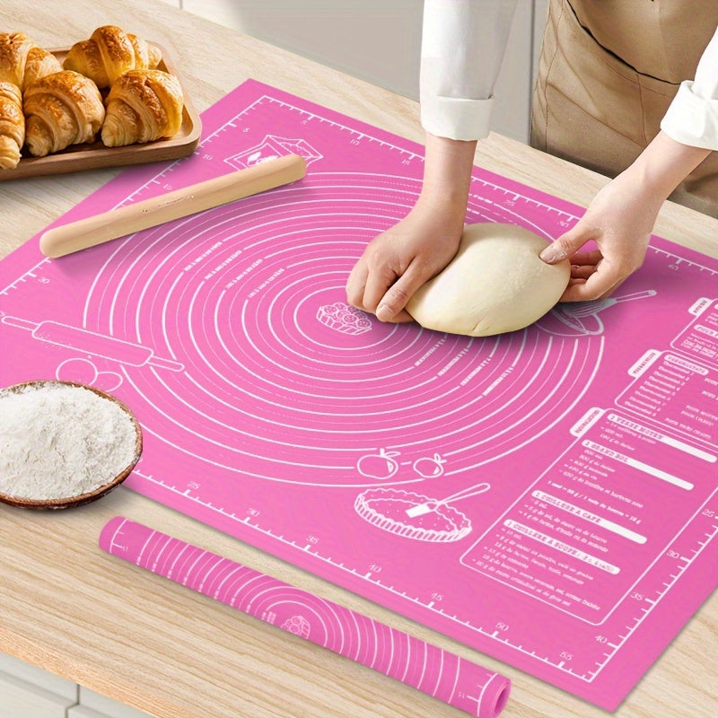 Durable 1pc EVA Baking Mat (29.97x29.97 cm) with Measurement Guide for easy Dough Rolling, Pie Crust, Bread, Candy, and Cookies. Ideal for Home & Restaurant use.