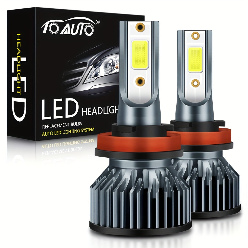 2pcs H4 LED Headlight Bulbs for Car, 40W, 12V, 6000K, Without Battery