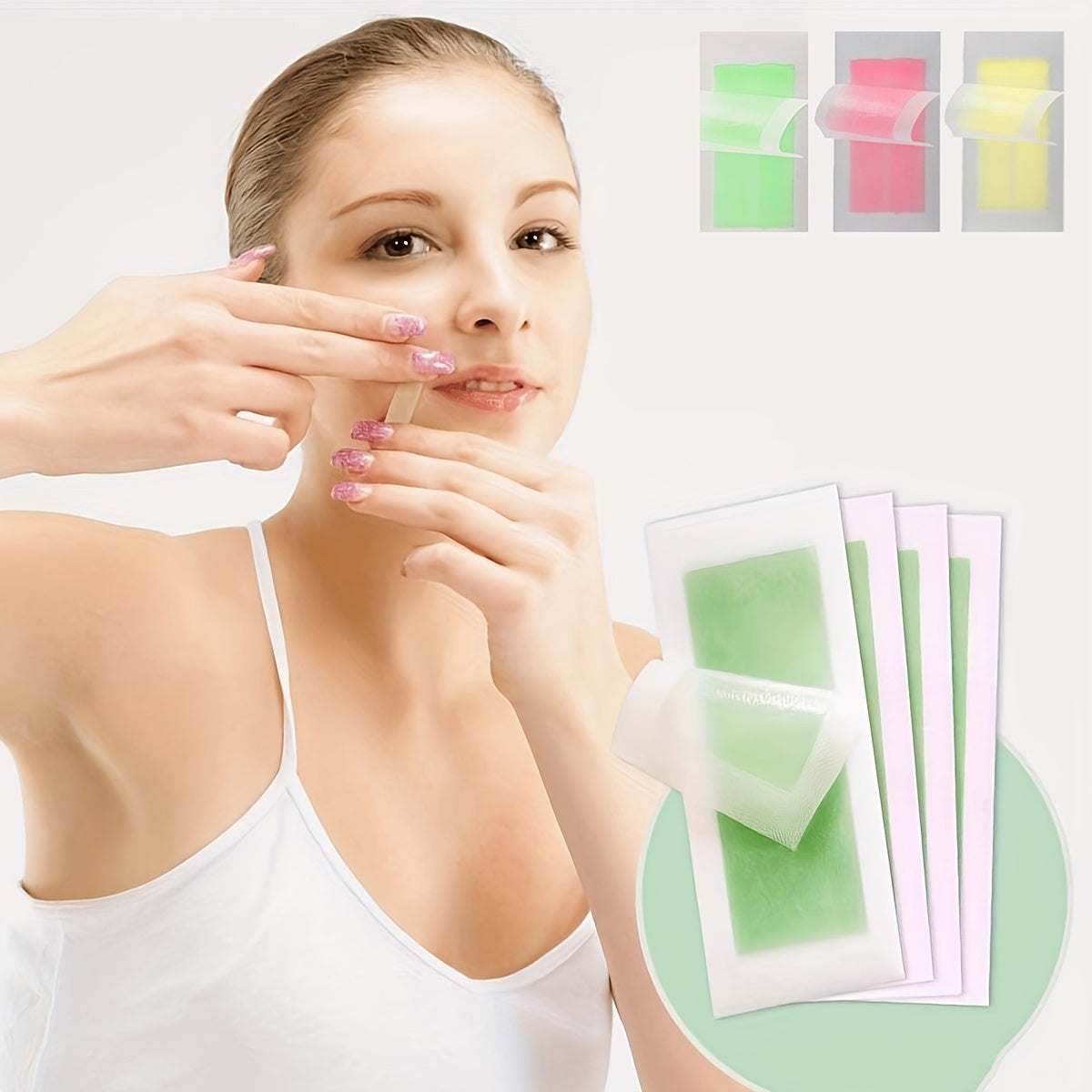 WAXKISS Green Aloe Vera Hair Removal Wax Strips are ready-to-use, portable and practical, gentle and non-irritating. Contains 20 small disposable wax strips for quick and painless hair