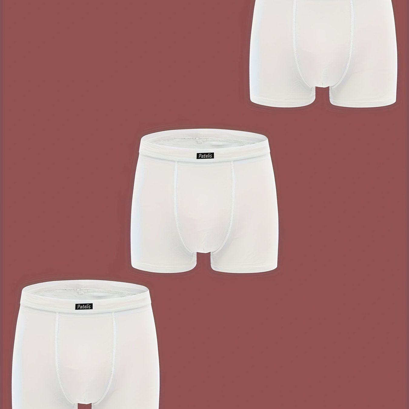 3 Men's Plus Size Cotton Underwear: Casual Plain Color Boxer Trunks, Breathable and Quick Drying Boxer Briefs.