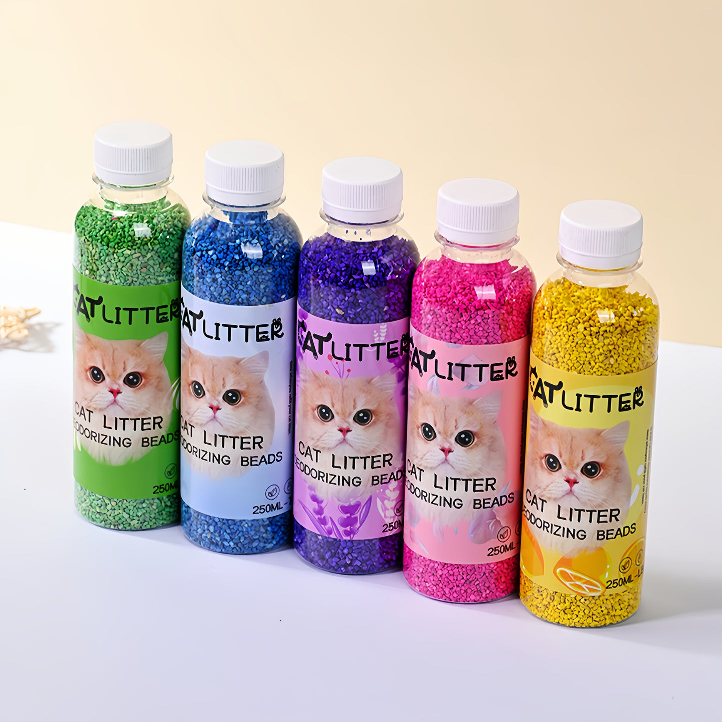 1 bottle of cat litter deodorizer eliminates odors and freshens the litter box air with a cattery fresh scent, safe for cats.