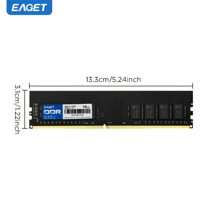 EAGET DDR4 3200MHz Desktop RAM, 8GB/16GB, High-Performance Memory Module for Intel & AMD Systems