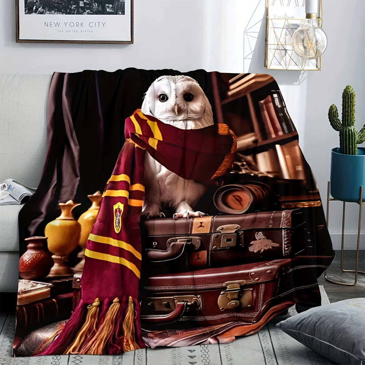 Stay warm and cozy with our Contemporary Owl Print Flannel Throw Blanket. Made from soft knitted polyester, this all-season blanket is the ideal home gift for any room in your house. Featuring a digital print with a theme of Other Topics and no