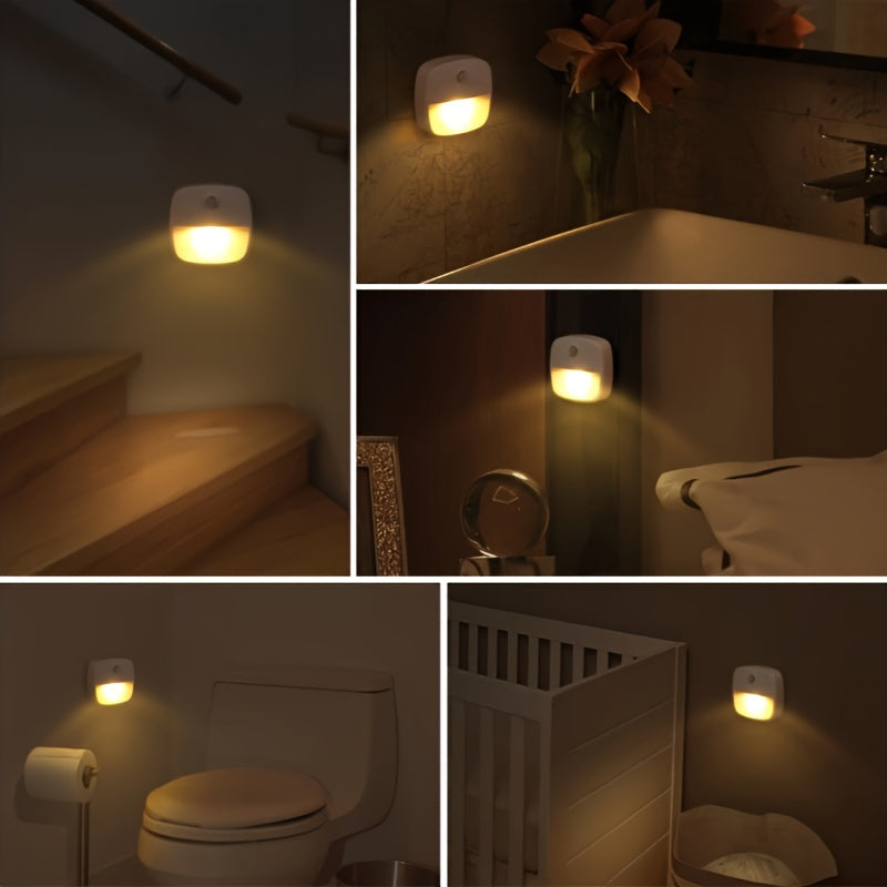 1pc or 3pcs Motion Sensor Light, cordless LED night light for various locations (warm white).