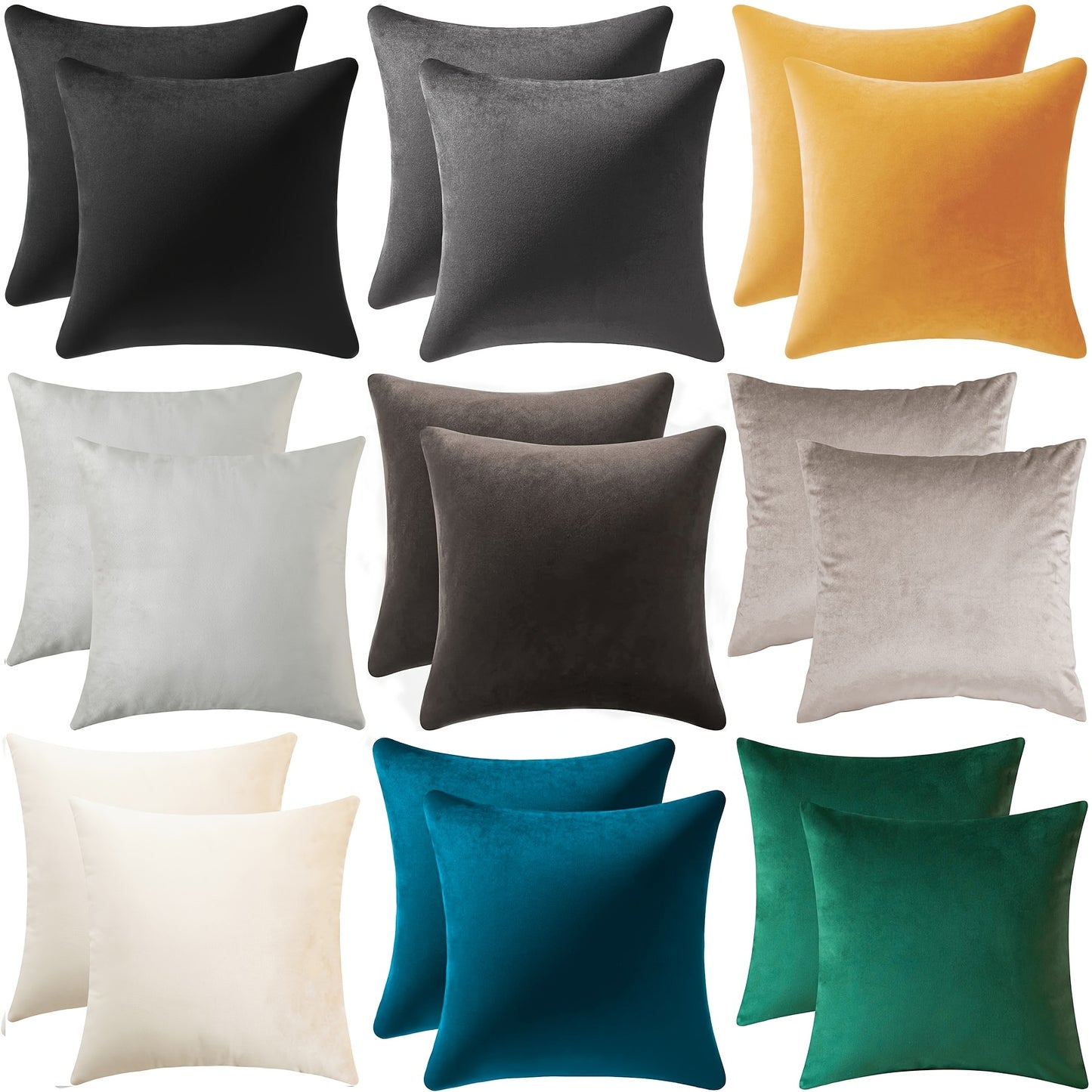 2 Velvet decorative pillow covers without insert, 45.72cm each, for sofa, bed, car, living room.